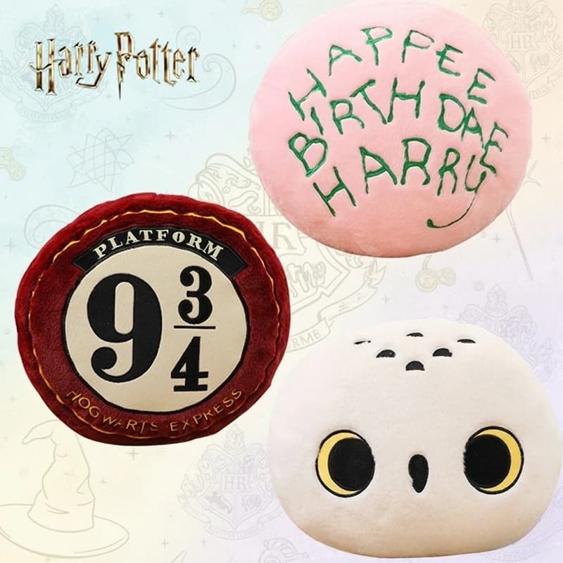 3 Styles 40cm Mignonne Couverture Douce Harry Potter Hedwig, Coussin Anime Hibou, Décoration de Chambre, Cadeau d'Anniversaire