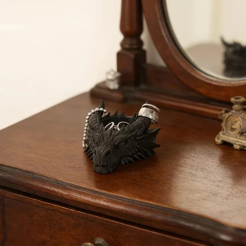 Décoration de bureau tête de dragon gothique